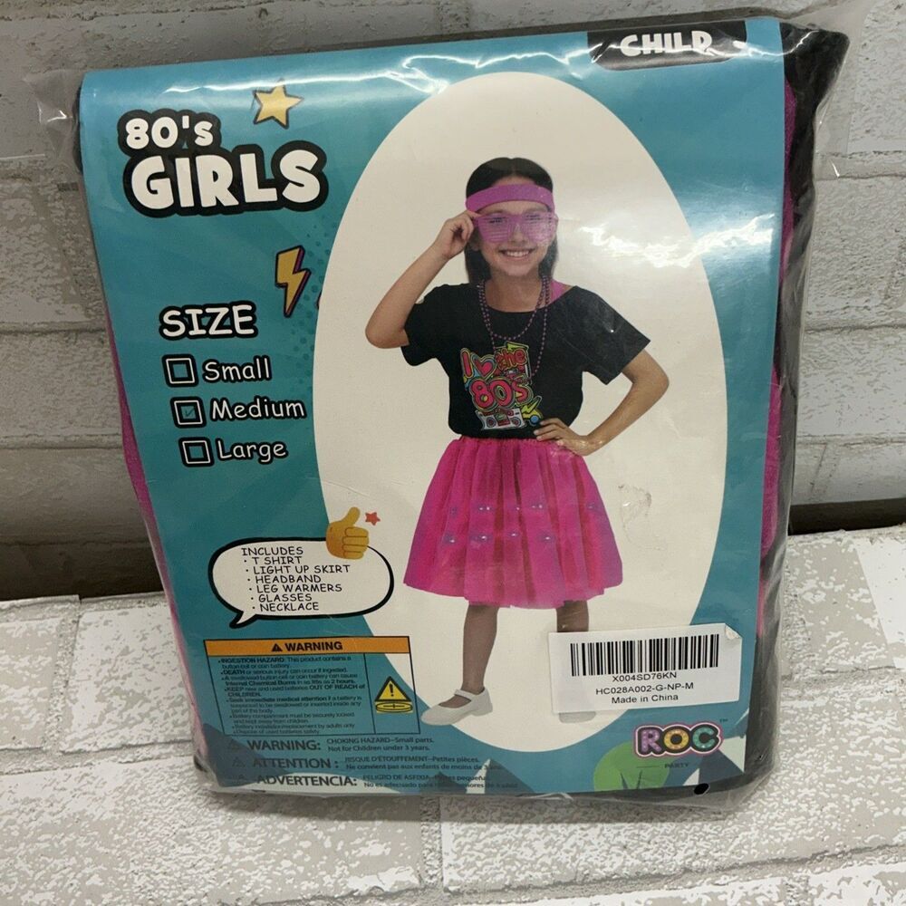 80s Girls Costume  Size 8 Child